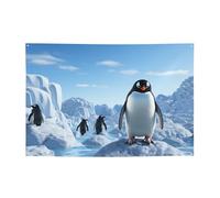 Bannière de bienvenue pour photographie - Bannière de fond - Pingouin - Antarctique - Panneau de glace - Accessoires photo pour clôture, anniversaire, jardin, fête, faveurs, décoration murale, drapeau