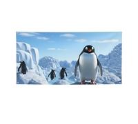 Bannière de bienvenue pour photographie - Bannière de fond - Pingouin - Antarctique - Panneau de glace - Bannière pour clôture, anniversaire, jardin, fête, faveurs, décoration murale, drapeau 180 x 89