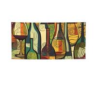 Bannière de bienvenue pour photographie - Bannière de fond pour bouteille de vin - Accessoires photo pour clôture, anniversaire, jardin, fête, faveurs, décoration murale, drapeau 180 x 89 cm