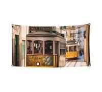 Bannière de bienvenue pour photographie - Bannière de fond pour photographie - Panneau de tramway de Lisbonne - Accessoires photo pour clôture, anniversaire, jardin, fête, cadeaux - Décoration murale