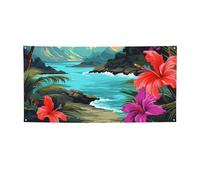 Bannière de bienvenue pour photographie - Bannière « Hello Hawaii » - Accessoires photo pour clôture, anniversaire, jardin, fête - Décoration murale - 119 x 61 cm