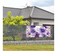 Bannière de bienvenue pour photographie de fête, arrière-plan photo, aquarelle, fleurs violettes, panneau de porte, bannière à suspendre, décoration murale, panneau de bienvenue, décoration de fête
