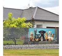 Bannière de bienvenue pour photographie de fête, arrière-plan photo, arrière-plan d'un grand groupe de chiens, bannière à suspendre, décoration murale, panneau de bienvenue, décoration de fête