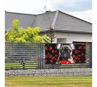 Bannière de bienvenue pour photographie de fête, arrière-plan photo, bouledogue français tenant un panneau de porte, bannière à suspendre, décoration murale, panneau de bienvenue, décoration de fête