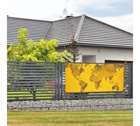 Bannière de bienvenue pour photographie de fête, arrière-plan photo, carte du monde jaune, panneau de porte, bannière à suspendre, décoration murale, panneau de bienvenue, décoration de fête, petit