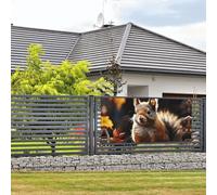 Bannière de bienvenue pour photographie de fête, arrière-plan photo, écureuil dans les bois, panneau de porte, bannière à suspendre, décoration murale, panneau de bienvenue, décoration de fête, petit