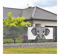 Bannière de bienvenue pour photographie de fête, arrière-plan photo, éléphant gris, panneau de porte à suspendre, bannière murale, décoration de porche de bienvenue, fournitures de décoration de fête