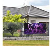 Bannière de bienvenue pour photographie de fête, arrière-plan photo, fond tendance, cœurs violets, panneau de porte, bannière à suspendre, décoration murale, panneau de bienvenue, décoration de fête