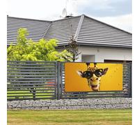 Bannière de bienvenue pour photographie de fête, arrière-plan photo, girafe portant des lunettes, panneau de porte, bannière à suspendre, décoration murale, panneau de bienvenue, décoration de fête