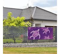 Bannière de bienvenue pour photographie de fête, arrière-plan photo Hawaï avec tortue de mer violette, bannière à suspendre, décoration murale, panneau de bienvenue, décoration de fête, fournitures de