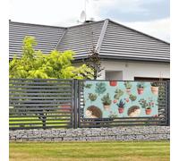 Bannière de bienvenue pour photographie de fête, arrière-plan photo, hérisson, fleur en pot, panneau de porte, bannière à suspendre, décoration murale, panneau de bienvenue, décoration de fête, petit