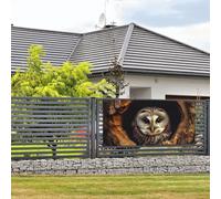 Bannière de bienvenue pour photographie de fête, arrière-plan photo, hibou, trou d'arbre, panneau de porte, bannière à suspendre, décoration murale, panneau de bienvenue pour porche, décoration de