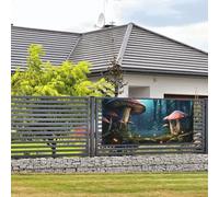 Bannière de bienvenue pour photographie de fête, arrière-plan photo, panneau de porte champignon fantaisie à suspendre, bannière murale, décoration de porche, fournitures de décoration de fête, taille