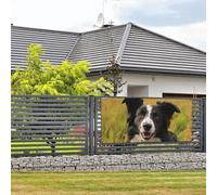 Bannière de bienvenue pour photographie de fête, arrière-plan photo, panneau de porte Mohado Border Collie Dog à suspendre, bannière murale, décoration de porche de bienvenue, fournitures de