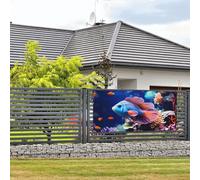 Bannière de bienvenue pour photographie de fête, arrière-plan photo, récif corallien, poisson, panneau de porte d'aquarium, bannière à suspendre, décoration murale, panneau de bienvenue pour porche