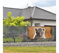 Bannière de bienvenue pour photographie de fête, arrière-plan photo, un petit tigre, panneau de porte, bannière à suspendre, décoration murale, panneau de bienvenue, décoration de fête, petit