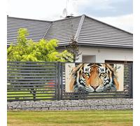 Bannière de bienvenue pour photographie de fête - Fond photo - Année du tigre - Panneau de porte à suspendre - Décoration murale - Panneau de bienvenue - Fournitures de décoration de fête - Taille M