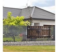Bannière de bienvenue pour photographie de fête - Fond photo - Château en bois - Panneau de porte en métal - Bannière à suspendre - Décoration murale - Panneau de bienvenue - Décoration de fête