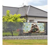 Bannière de bienvenue pour photographie de fête - Fond photo - Paresseux mignons - Panneau de porte - Bannière à suspendre - Décoration murale - Panneau de bienvenue - Décoration de fête - Petit