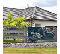 Bannière de bienvenue pour photographie de fête - Toile de fond pour photo - Tortue nageant dans la mer - Panneau de porte à suspendre - Décoration murale - Panneau de bienvenue - Fournitures de