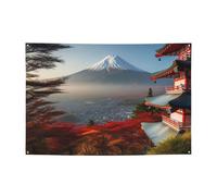 Bannière de bienvenue pour photographie - Drapeau du Japon - Mont Fuji - Accessoires photo - Bannière pour clôture, anniversaire, jardin, fête, faveurs, décoration murale, drapeau 180 x 119 cm