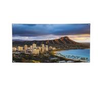 Bannière de bienvenue pour photographie - Drapeau hawaïen - Accessoires photo pour clôture, anniversaire, jardin - Fournitures de fête - Décoration murale - 119 x 61 cm