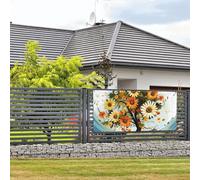 Bannière de bienvenue pour photographie - Fond photo - Arbre floral avec marguerites - Bannière à suspendre - Décoration murale - Panneau de bienvenue - Décoration de fête - Petit format