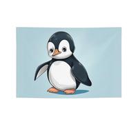 Bannière de bienvenue pour photographie - Motif pingouin mignon - Accessoires photo - Bannière pour clôture, anniversaire, jardin - Fournitures de fête - Décoration murale - 180 x 119 cm
