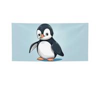 Bannière de bienvenue pour photographie - Motif pingouin mignon - Accessoires photo - Bannière pour clôture, anniversaire, jardin - Fournitures de fête - Décoration murale - 119 x 61 cm