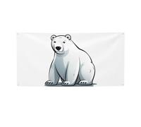 Bannière de bienvenue pour photographie - Ours polaire - Accessoires photo - Bannière pour clôture, anniversaire, jardin, fête, faveurs, décoration murale, drapeau 180 x 89 cm