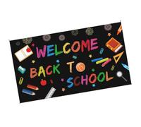 Bannière de Bienvenue Rentrée Scolaire Décorative en Polyester | Impression Nette, Couleurs Solide, Usage Mural, pour Fête de Retour à L’école et Décor de Classe