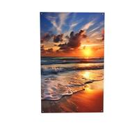 Bannière de bienvenue sur la plage, au lever du soleil, pour photographie, arrière-plan d'anniversaire, décoration murale, bannière et panneau de 1,2 x 1,8 m, drapeau pour clôture, jardin, décoration