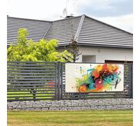 Bannière de bienvenue sur le thème de la musique abstraite - Bannière murale à suspendre - Drapeau photo - Toile de fond avec 4 trous - Panneau de porche - Bannière de porte - Décoration de fête