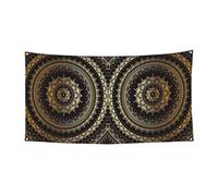 Bannière de cadeaux de vacances avec imprimé mandala, décoration à suspendre pour fête de Noël, Halloween, panneau de cour