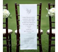 Bannière de chaise commémorative personnalisée pour mariage, panneau de siège réservé en mémoire d'amour (38 x 127 cm x 127 cm)