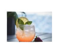 Bannière de cocktail d'été - Décoration de fête d'anniversaire - Photographie - Bannières et panneaux - Décoration murale - Bannière de fêtes - 180 x 119 cm