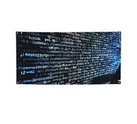 Bannière de code de programmation pour extérieur et intérieur - Décoration de fête - Fournitures de fond photo avec œillets - Bannière murale personnalisée