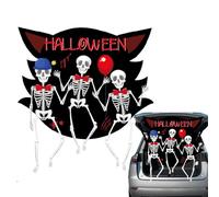 Bannière de coffre, voiture d'Halloween - Bannière de garage maison hantée - Bannière tribale d'Halloween avec corde pour réunions de famille, événements scolaires, fêtes communautaires