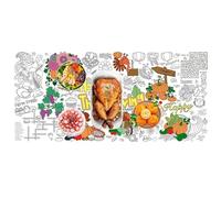 Bannière de coloriage de Thanksgiving, poster géant de coloriage de Thanksgiving, bannière de coloriage de Thanksgiving 72 x 33 pouces | Bannière/nappe à colorier en papier, travaux manuels de