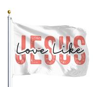 Bannière De Cour Aimer Comme Jésus Bannière Décorative Léger Drapeau De Jardin Couleurs Éclatantes Drapeaux Décoratifs D'Extérieur Pour Procession Faire La Fête Club 90X150Cm