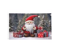 Bannière De Cour Cadeaux De Noël Des Gnomes Drapeaux Décoratifs D'Extérieur Léger Drapeau De Jardin Couleurs Éclatantes Bannière Décorative Pour Patio Faire La Fête Procession 90X150Cm