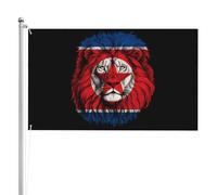 Bannière De Cour Corée Du Nord Coréens Lion Bannière Décorative Léger Drapeau De Jardin Robustes Drapeaux Décoratifs D'Extérieur Pour Faire La Fête Bar Chambre 90X150Cm