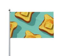 Bannière De Cour Délicieuses Tartines Au Beurre Drapeaux Décoratifs D'Extérieur Avec Œillets En Laiton Drapeau De Jardin Couleurs Éclatantes Bannière Décorative Pour Procession Chambre Bar