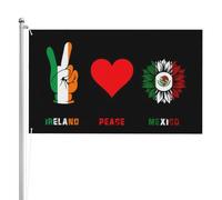 Bannière De Cour Irlande Paix Irlandaise Mexique Mexique Mexicain Drapeau De Jardin Léger Bannière Décorative 100% Polyester Drapeaux Décoratifs D'Extérieur Pour Club Bar 90X150Cm