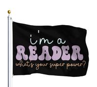 Bannière De Cour Je Suis Lecteur Quel Est Votre Super Pouvoir ? Drapeaux Décoratifs D'Extérieur Avec Œillets En Laiton Drapeau De Jardin Robustes Bannière Décorative Pour Chambre Bar Procession
