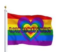 Bannière De Cour L'Amour Triomphe Toujours. Bannière Décorative Avec Œillets En Laiton Drapeau De Jardin Couleurs Éclatantes Drapeaux Décoratifs D'Extérieur Pour Club Patio Chambre 90X150Cm