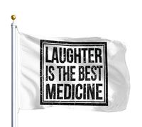 Bannière De Cour Le Rire Est Le Meilleur Remède Drapeau De Jardin Avec Œillets En Laiton Bannière Décorative Robustes Drapeaux Décoratifs D'Extérieur Pour Bar Procession Patio 90X150Cm