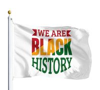 Bannière De Cour Nous Sommes L'Histoire Des Noirs Drapeaux Décoratifs D'Extérieur 100% Polyester Drapeau De Jardin Couleurs Éclatantes Bannière Décorative Pour Chambre Faire La Fête Bar 90X150Cm