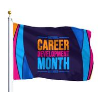 Bannière De Cour Novembre Est Le Mois National Du Développement De Carrière Drapeau De Jardin 100% Polyester Bannière Décorative Robustes Drapeaux Décoratifs D'Extérieur Pour Bar Patio 90X150Cm