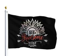 Bannière De Cour Sois Génial Aujourd'Hui Drapeaux Décoratifs D'Extérieur Avec Œillets En Laiton Drapeau De Jardin 100% Polyester Bannière Décorative Pour Club Faire La Fête Patio 90X150Cm